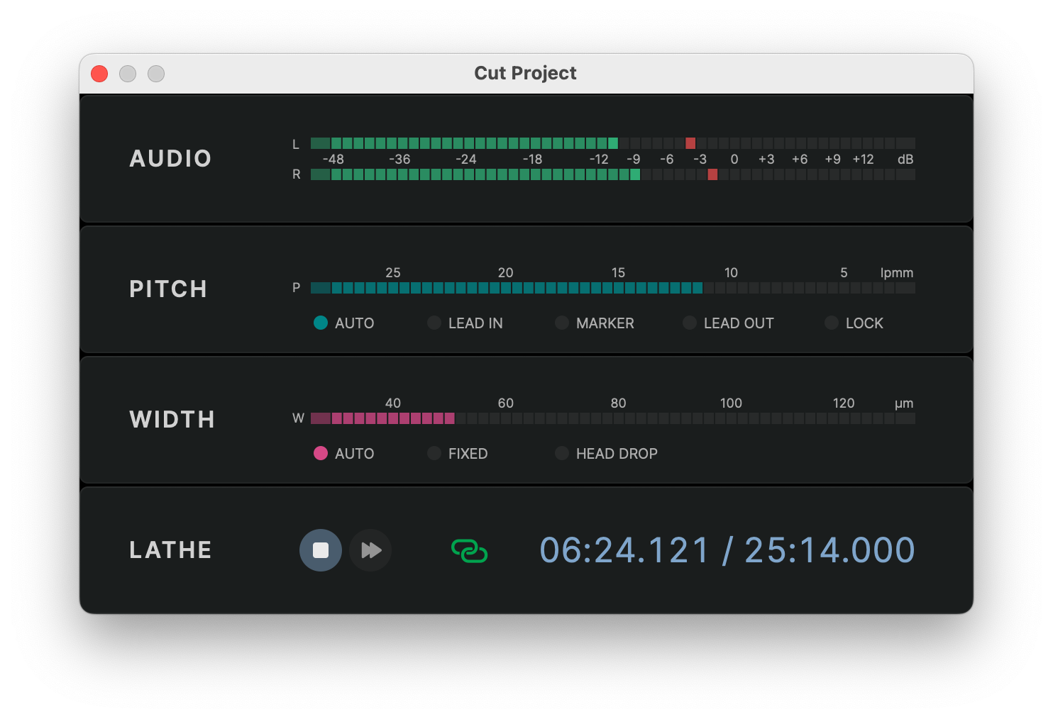 Cut Project Dialog
