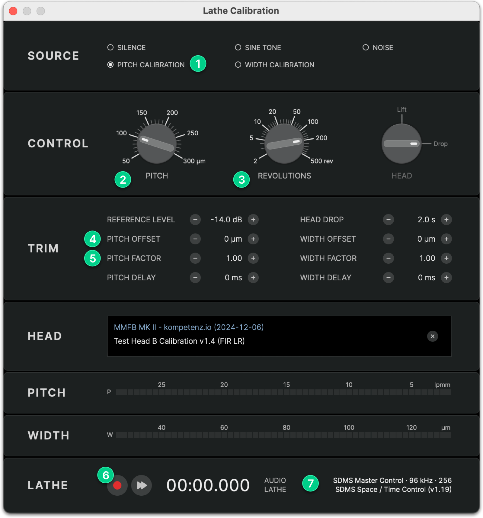 STC Lathe Calibration Dialog